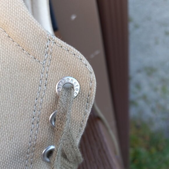 Birkenstock Arran Khaki Beige Canvas Lace-Up Sneakers Size 38 Wide / US 7 - 7.5 - Picture 4 of 16